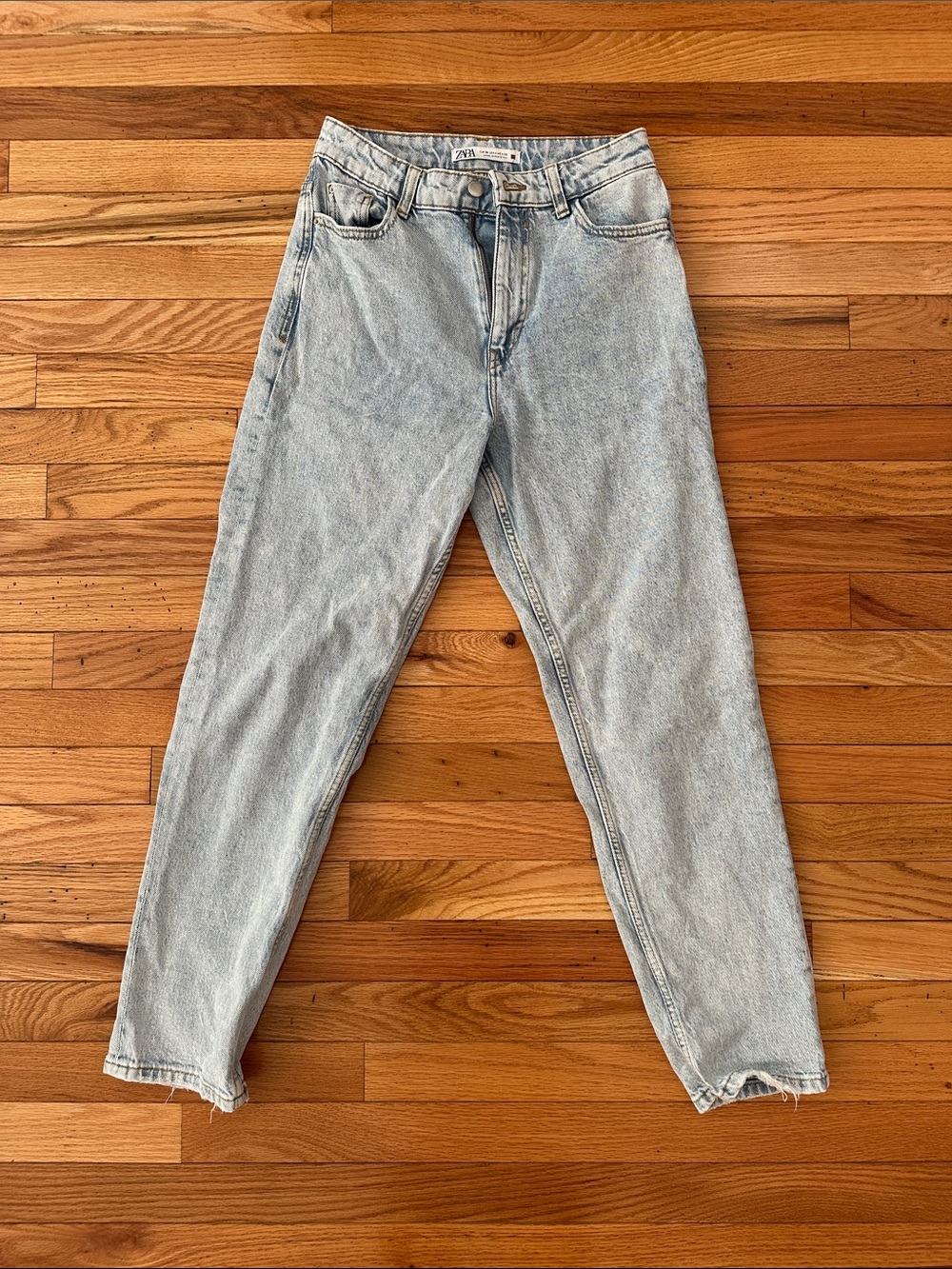 Zara Light Blue High-Rise Mom Jeans